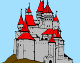 Coloring page Medieval castle painted bycain