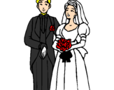 Coloring page The bride and groom III painted byDec