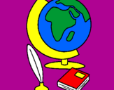 Coloring page Globe painted byCaroline