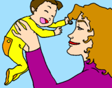 Coloring page Mother and daughter  painted byantonette