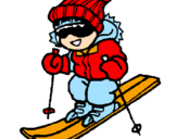 Coloring page Little boy skiing painted bycarol      vanessa