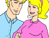 Coloring page Father and mother painted byLESLIANN