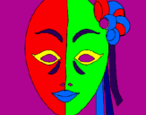 Coloring page Italian mask painted byOcean
