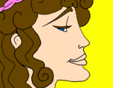 Coloring page Woman's head painted byBailey