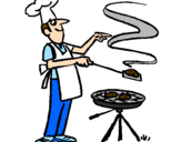 Coloring page Barbecue painted bycilla
