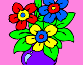 Coloring page Vase of flowers painted bylisa