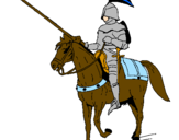 Coloring page Mounted horseman painted bynoah