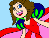 Coloring page Cheerful princess painted byOcean