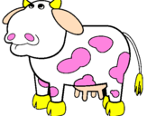 Coloring page Thoughtful cow painted bymABEL