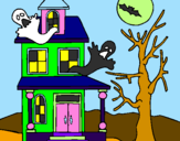 Coloring page Ghost house painted byLiz