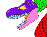 Coloring page Tyrannosaurus Rex skeleton painted byALEJANDRAneco