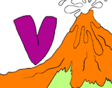 Coloring page Volcano  painted byjjjj
