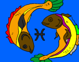 Coloring page Pisces painted bybrad