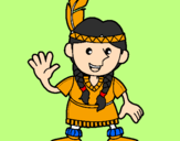 Coloring page American Indian painted byMarga
