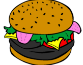 Coloring page Hamburger with everything painted byALEJANDRA
