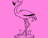 Coloring page Flamingo with soaking feet  painted bycamille45