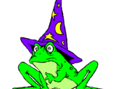 Coloring page Magician turned into a frog painted byMICAH