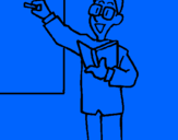 Coloring page Teacher at the board painted byolljvi