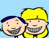 Coloring page Children with healthy teeth painted byjesus