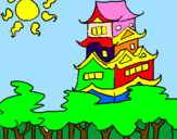 Coloring page Japanese house painted bylaniko===&**$4$