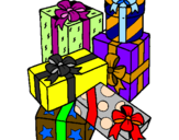 Coloring page A mountain of presents painted byIratxe