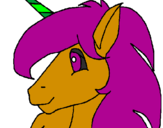 Coloring page Little unicorn painted byponi