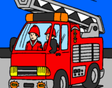 Coloring page Fire engine painted bybrais
