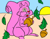Coloring page Squirrel painted byANA