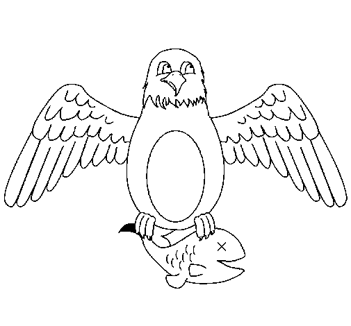 Coloring page Eagle hunting painted byyuan