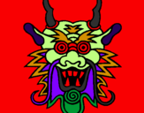 Coloring page Dragon face painted byjd