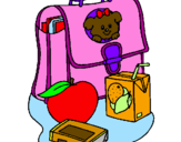 Coloring page Backpack and breakfast painted byGIZELL