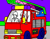 Coloring page Fire engine painted byabby