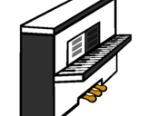 Coloring page Piano painted byladeda