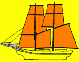 Coloring page Sailing boat painted byjulia