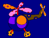 Coloring page Decorated helicopter painted byMOG
