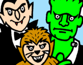 Coloring page Halloween characters painted byPezza