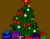 Coloring page Christmas tree painted byKenny