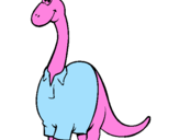 Coloring page Diplodocus with shirt painted bymaximo