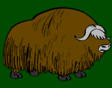 Coloring page Bison painted byesujs