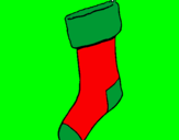 Coloring page Stocking with no presents painted byZac and Jonathan