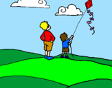 Coloring page Kite painted byabby
