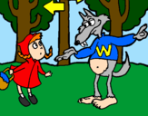 Coloring page Little red riding hood 5 painted byanna