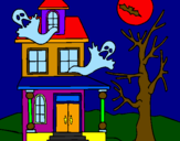 Coloring page Ghost house painted byJonas