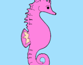 Coloring page Sea horse painted bymyoom