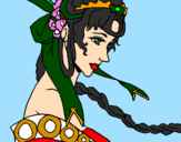 Coloring page Chinese princess painted bySteffi