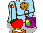 Coloring page Backpack and breakfast painted byKenny