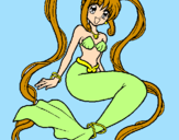 Coloring page Mermaid with pearls painted byMadison