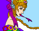 Coloring page Chinese princess painted byarlene
