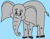 Coloring page Happy elephant painted byMarga