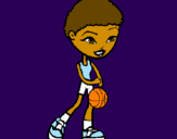 Coloring page Female basketball player painted by.:Sweet.Lipsz:.